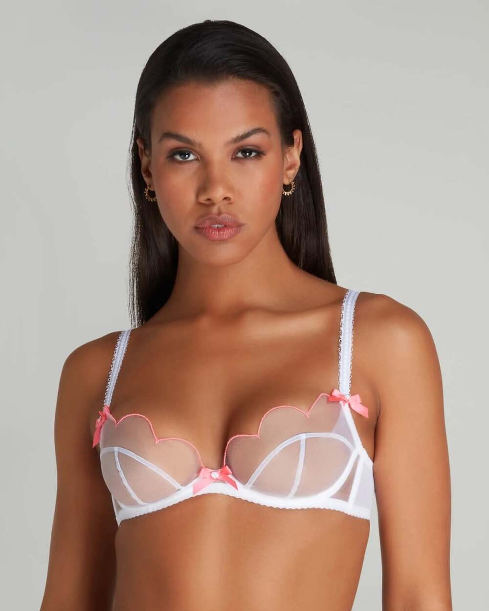 Agent Provocateur Lorna White Pink Bra 32D